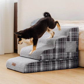 Rampe pour animaux en peluche à carreaux mousse haute densité amovible - ComfyClimb