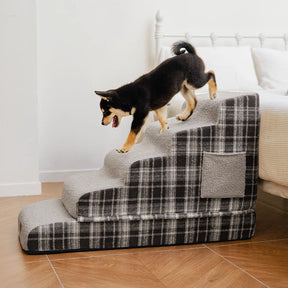 Rampe pour animaux en peluche à carreaux mousse haute densité amovible - ComfyClimb