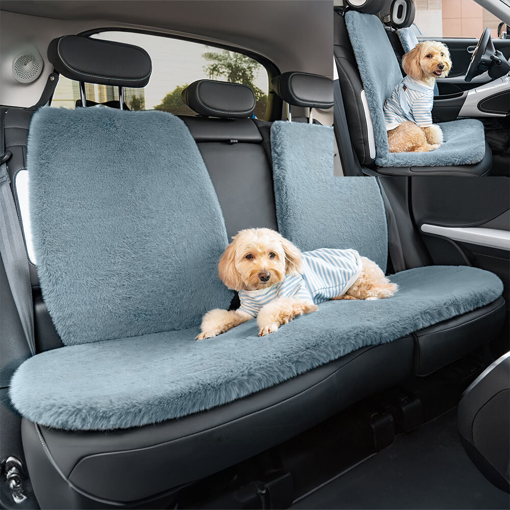 Coussin de siège de voiture pelucheux et universel pour chien et humain