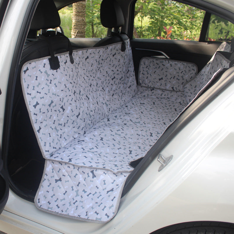 Housse de siège de voiture pour chien en tissu Oxford à motif d'os double taille