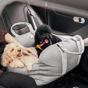 Siège de voiture pour chien à damier vintage et cœur