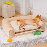 Canapé-lit orthopédique double couche en flanelle pour chien