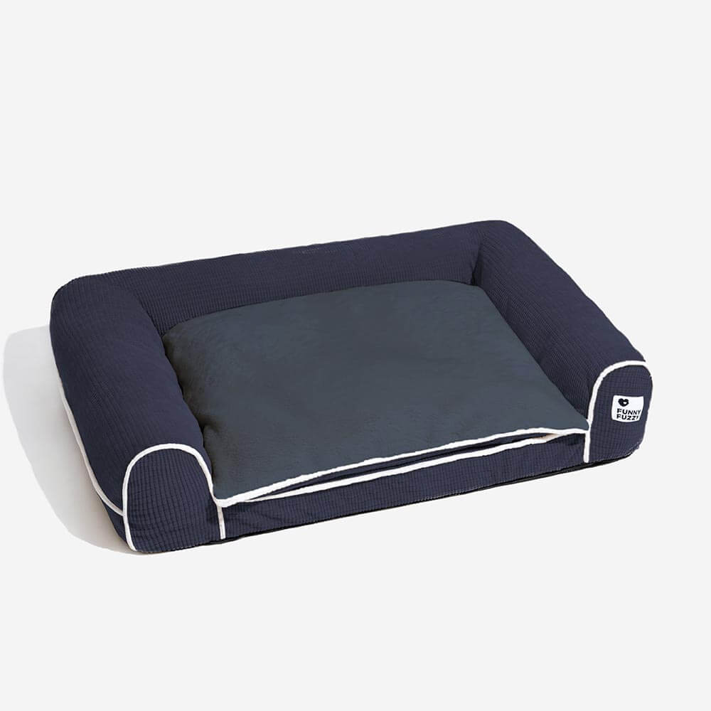 Canapé-lit orthopédique double couche en flanelle pour chien