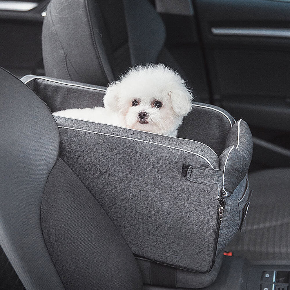 Siège de voiture portable pour animaux de compagnie en suède pour console centrale