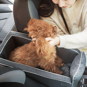 Siège de voiture portable pour animaux de compagnie en suède pour console centrale