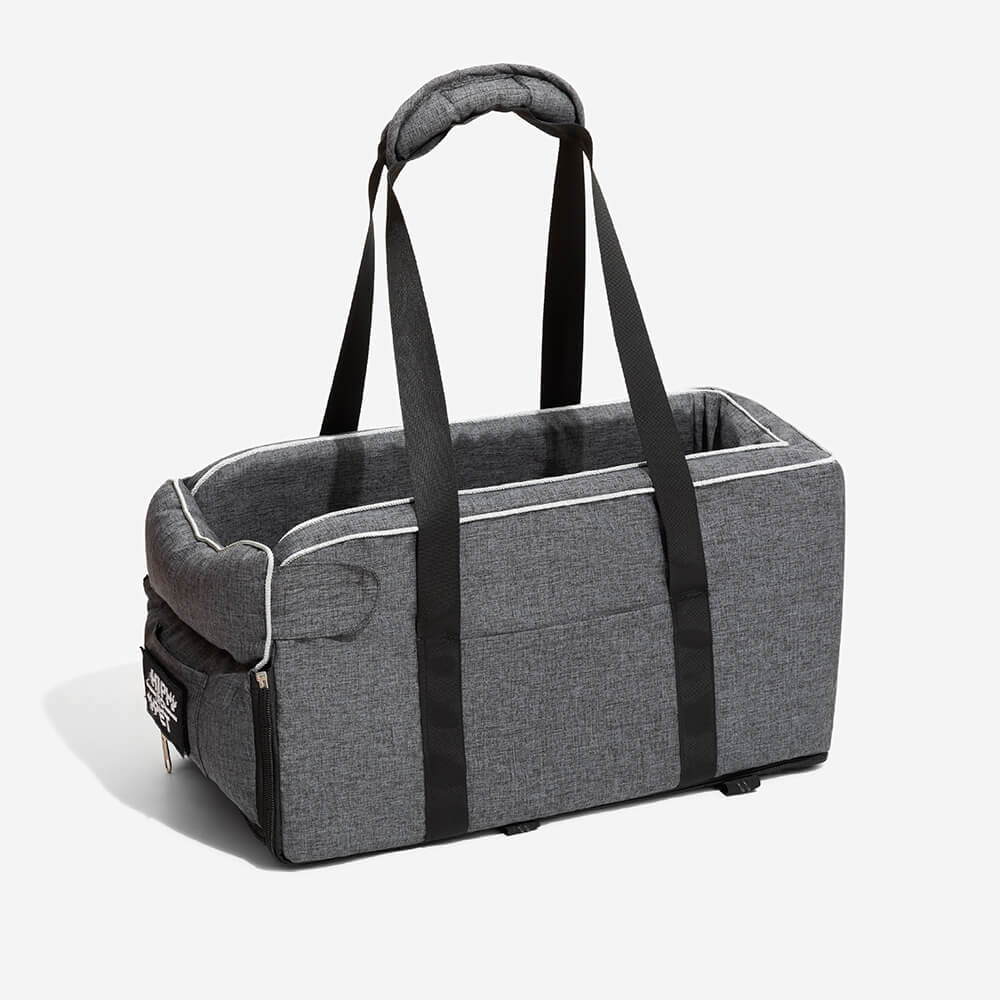 Siège de voiture portable pour animaux de compagnie en suède pour console centrale