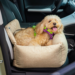 Siège auto lavable et durable style traversin pour chien