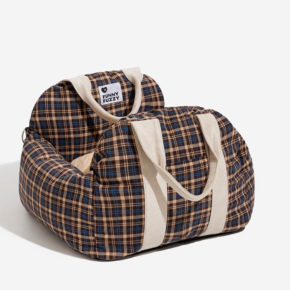 Siège de sécurité pour chien à plaid vintage