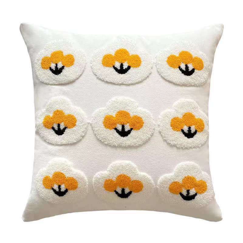 Coussin de canapé brodé Marguerite