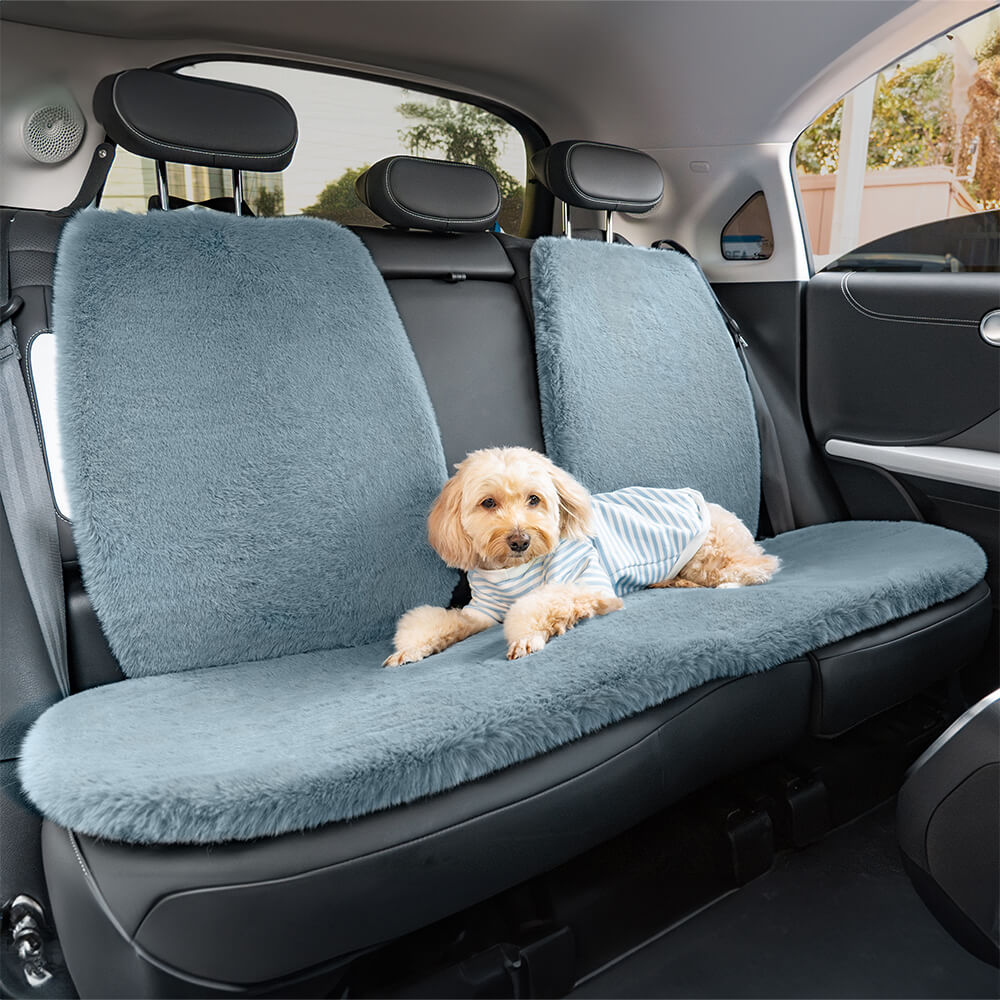 Coussin de siège de voiture pelucheux et universel pour chien et humain