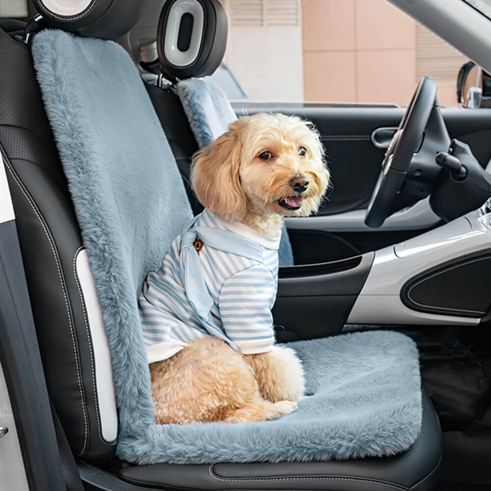 Coussin de siège de voiture pelucheux et universel pour chien et humain